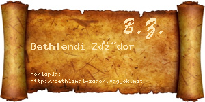 Bethlendi Zádor névjegykártya